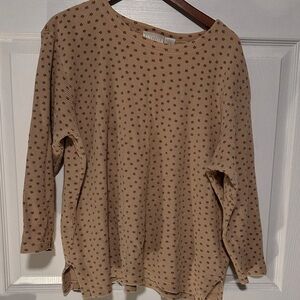 Liz Claiborne Beige Patterned Knit Top Y2K L